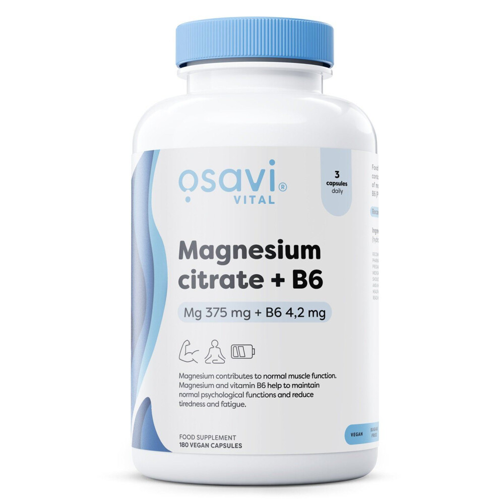 {Aisle K} Osavi | Magnesium Citrate + B6- 375mg + 4.2mg | 1 x 180 vcaps
