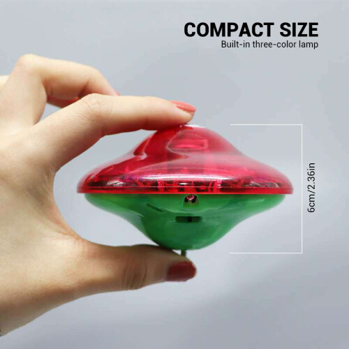 LED φως UFO Gyro Spinning παιχνίδι με μουσική, χαριτωμένο σχέδιο κινουμένων σχεδίων μίνι 1