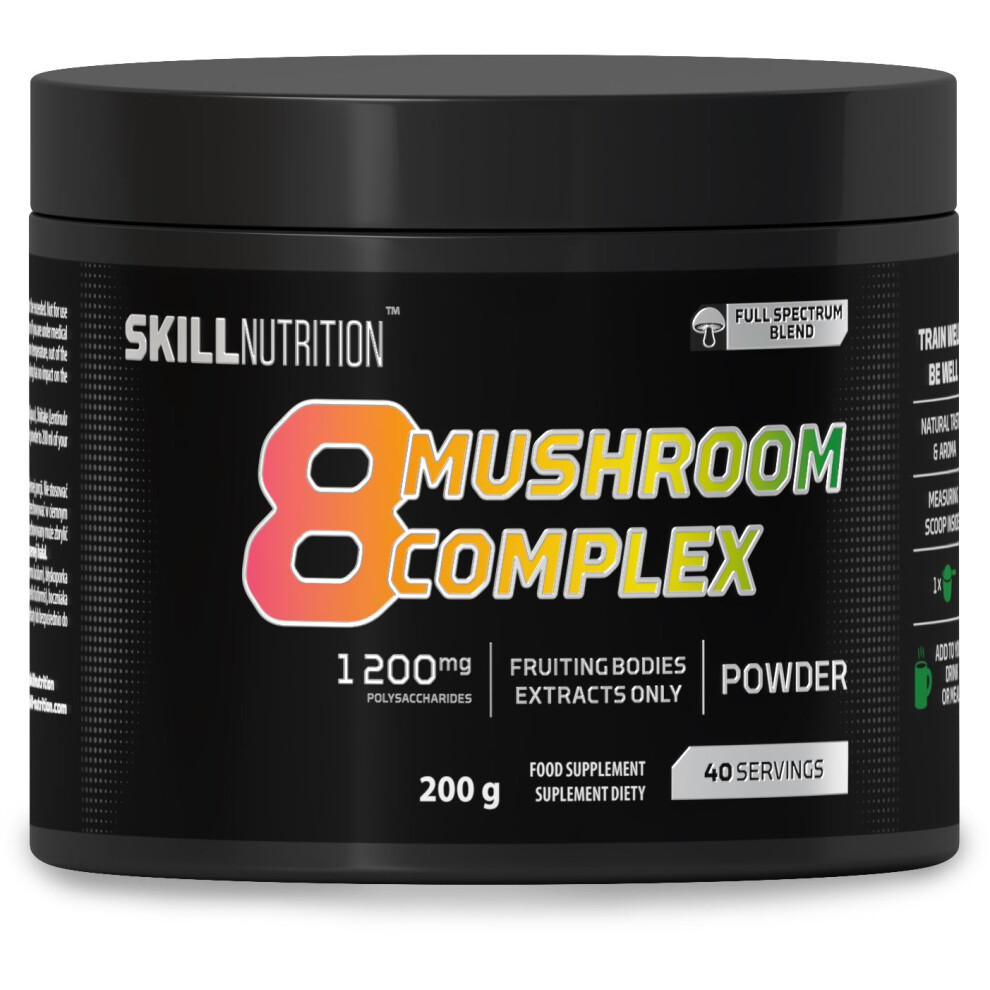 Skill Nutrition 8 Mushroom Complex | Lion’s Mane, Reishi, Chaga, Cordyceps, Maitake, Shiitake, King Trumpet, Tremella Extracts | Standardized Mushroom Extracts | Natural Support for Wellbeing | 200 g - Image 3