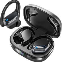 Wireless Sports Earbuds, Bluetooth 5.3 Headphones with 80H Playtime, LED Display, Noise Cancelling & IPX7 Waterproof for Running