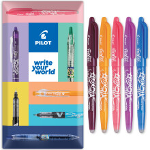 Pilot Frixion FR7 Erasable Rollerball Pen Pack of 5 Colours