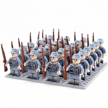 24 PCS World War 2 Chinese Soldiers German-Equipped Division-Style Building Block Set