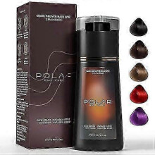 (dark brown) Polar Haircare Instant Natural Dye Shampoo: Instant Color for Gray Hair Coverage, Suitable for Women & Men, Hair Dye Shampoo