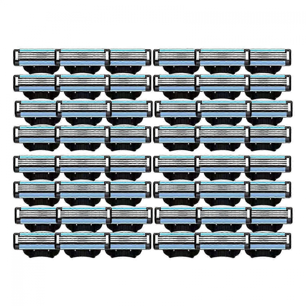 48PCS Mach 3 Blades Refills for Men, Manual Razor Replacement Blades QEYN