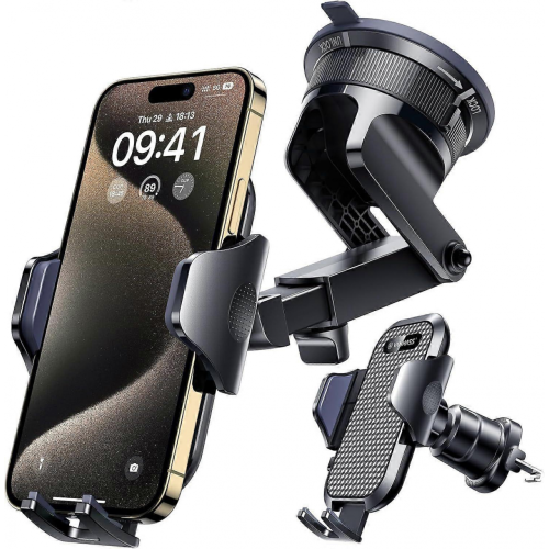 [2025 True Military-Grade] Car Phone Holder [Upgraded Strongest Suction & Clip QEYN