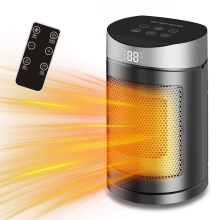 KJUN Space Heater, Portable Electric Heaters for Indoor Use with Thermostat and Remote, 1500W PTC Ceramic Fast Safety Heat for Office Bedroom Hom