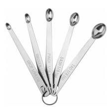 mini cuillères doseuses avec 1 anneau, 1/64, 1/32, 1/16, 1/8, 1/4 MJH