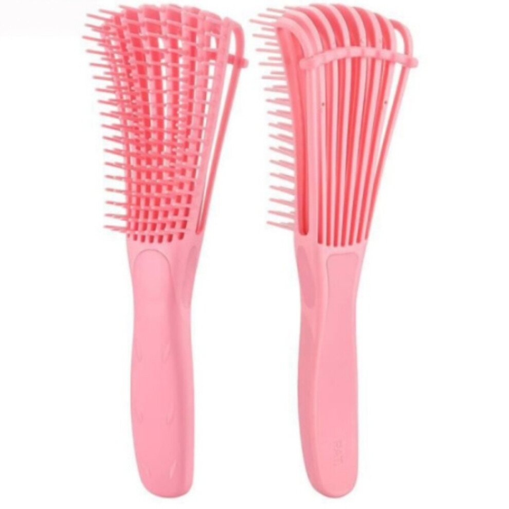 Pink Detangling Brush For Curly Hair, Afro Texture 3A To 4C, Frizzy And Wavy Hair For Thick And Curly Hair 2Pcs Mjh