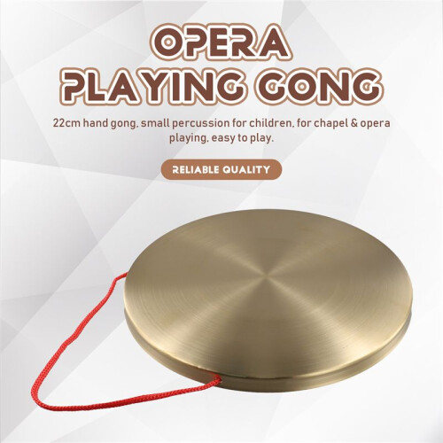 22cm Hand Gong Brass Copper Chapel Opera Percussion with Round  Hammer