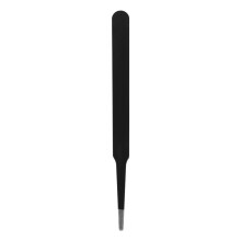 Anti-static Flat Square Tip Stainless Steel Straight Tweezers 4.7" Long Black