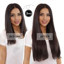 Haarextensies voor vrouwen, platte haarextensies, lichtgewicht en duurzaam, synthetische vezels, clip-in strengen voor dagelijks gebruik, natuurlijke
