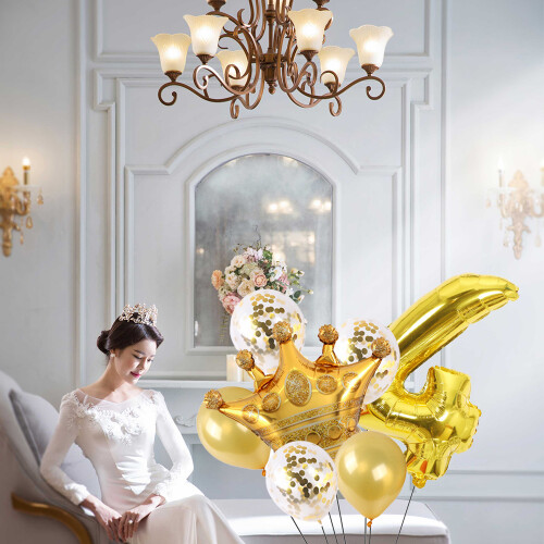 Μπαλόνια υψηλής ποιότητας Golden Crown, Κομψή ικανοποίηση, Στατική κόλλα για κομφετί, 2