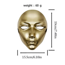 (Gold) Paintable Masquerade Mask Phantom Mask Full Face Mask For Adult Halloween Cosplay Masquerade Themed Party Photography white gift box