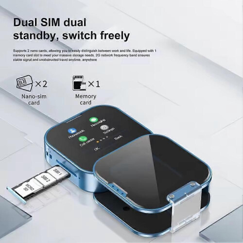(Black) Touch-Screen Mobile Phone Mini Small Mobile Phone Flip Folding Pocket Function 2