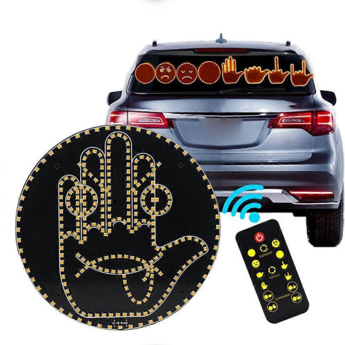 3 In1 Finger Gesture Light with Remote Led Car Window Sign Hand Light Gift 2