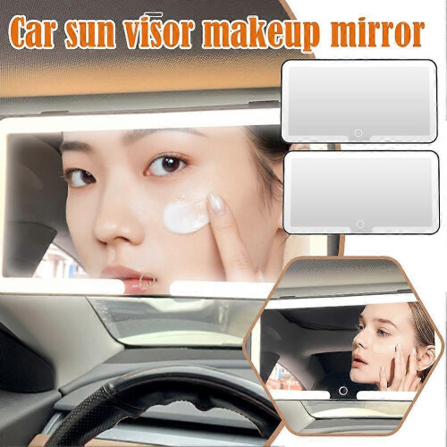 Rechargeable LED Car Sun Visor Makeup Mirror with 3Light Modes 1