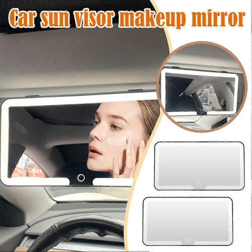 Rechargeable LED Car Sun Visor Makeup Mirror with 3Light Modes 2