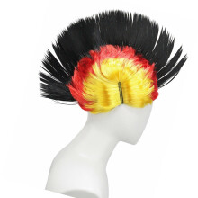 Buntes Fan-Perücken-Haarteil-Accessoire für-gelb rot schwarz
