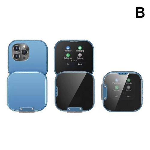 (Blue) Touch-Screen Mobile Phone Mini Small Mobile Phone Flip Folding Pocket Function