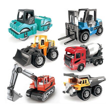 (A) 6Pcs Alloy Engineering Truck Toy Car Construction Vehicle Tractor Excavator