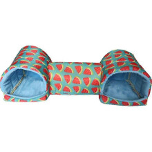 (Watermelon) Fun Tunnel Canvas Guinea Pig Accessories Ferret Toy Rabbit Hideout