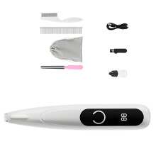 Pet Grooming Shears With LCD Screen And curvilinear Blade-White