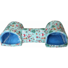 (Snowman) Fun Tunnel Canvas Guinea Pig Accessories Ferret Toy Rabbit Hideout