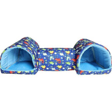 (Blue) Fun Tunnel Canvas Guinea Pig Accessories Ferret Toy Rabbit Hideout