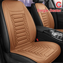 (1pcs Brown C) Heated Car Seat Cover 12V Universal Car Seat Heater Fast Heating Pad Thicken