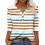 Women's sleeve V-neck T-shirts for Spring  comfortable,-Brown M 1