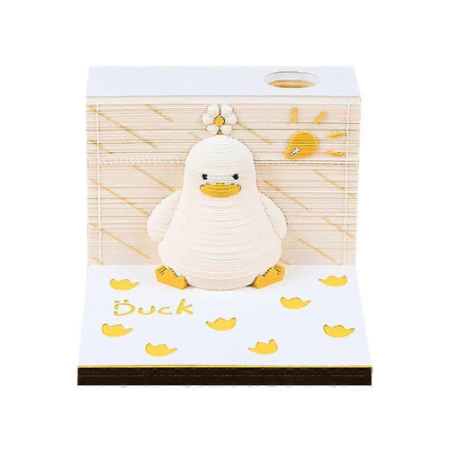 Lucky Duck 3D Panoramic Paper Sculpture Sticky Note Calendar 2025
