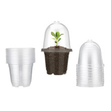 Contenitori in plastica per piantine con cupola per il controllo dell'umidità, vasi trasparenti per vivaio, fioriere trasparenti con fori di
