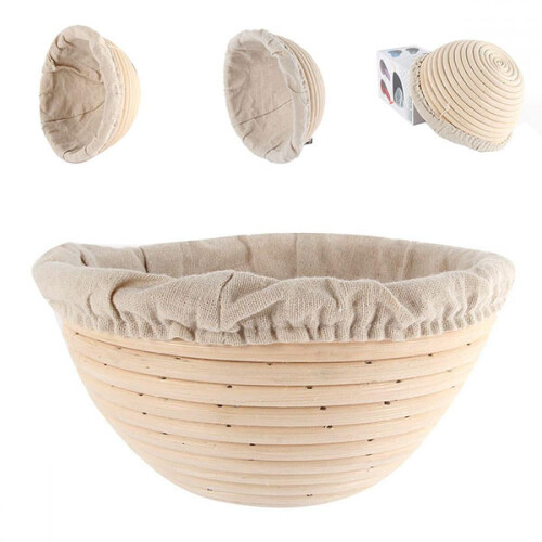 Καλάθι για ψωμί από φυσικό rattan, στρογγυλό 2