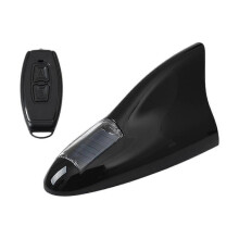 (A) Car Solar Shark Fin Antenna Remote Control Flashing Light Body Decoration