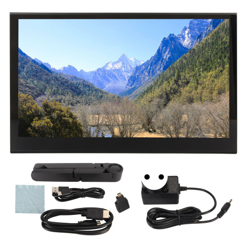 Φορητή οθόνη εισόδου HDMI, οθόνη αφής QLED 15,6 ιντσών με οθόνη Full HD, θύρα USB-C, ελαφρύς
