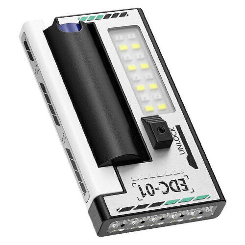 Edc-1 Magnetic Work Light, Portable 5-Leds Usb Rechargeable Flashlights