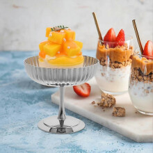 (A) Stainless Steel Dessert Platter Goblet