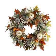 Festival Pumpkin Wreath Door Hanger - Fade-Resistant Fall Decor for Thanksgiving