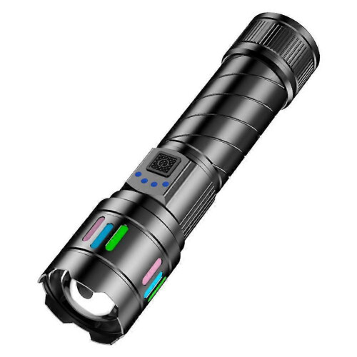 Strong Light Flashlight Telescopic Zoom White Laser with High-Capacity Battery