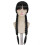 (Black bangs) Costume Black Braided Double Ponytail Wig 1