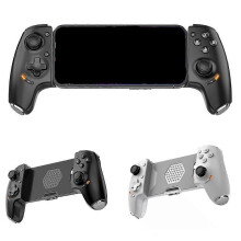 (Black) Mobile Phone Telescopic Game Controller Hall Bluetooth TypeC Dual Mode