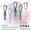 (White) Usb4 Cable Pd 240W Fast Charging C To C Cable Portable Lanyard Design 4