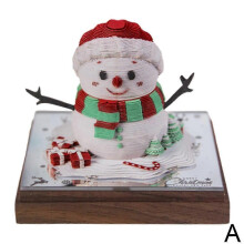 3D Memo Pad Festival House with LED Light Notepad NonSticky Note Paper Carving