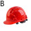 (Red) Thickened V-shaped ABS safety helmet, construction site labor protection helmet 1