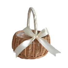 Blumenkorb aus Weidengeflecht, handgeflochtener Dekokorb für DIY-Blumenarrangements, mit einem wunderschönen braunen Weidenmuster