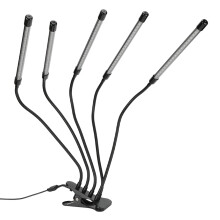 Lâmpadas de cultivo de espectro completo cinco em um, com temporizador automático, ideais para jardinagem, plantio em varandas e vasos de plantas