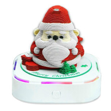 3D Santa Claus Calendar Paper Carving Art Memo Pads Desk Calendar with Lights