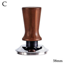 (58mm) Coffee Powder Press Solid Wood Handle and Stainless Steel Elastic Powder Ham