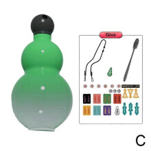 (Green) Portable Gourd Sports Water Bottle Large Capacity 2024 New Outdoor Water Bottle