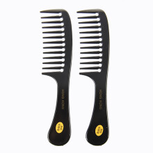 2 Pcs Hairstyle DIY Wide Tooth Plastic Curly Hair Care Handgrip Comb 9"